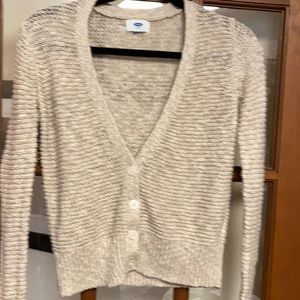 Open weave cardigan.